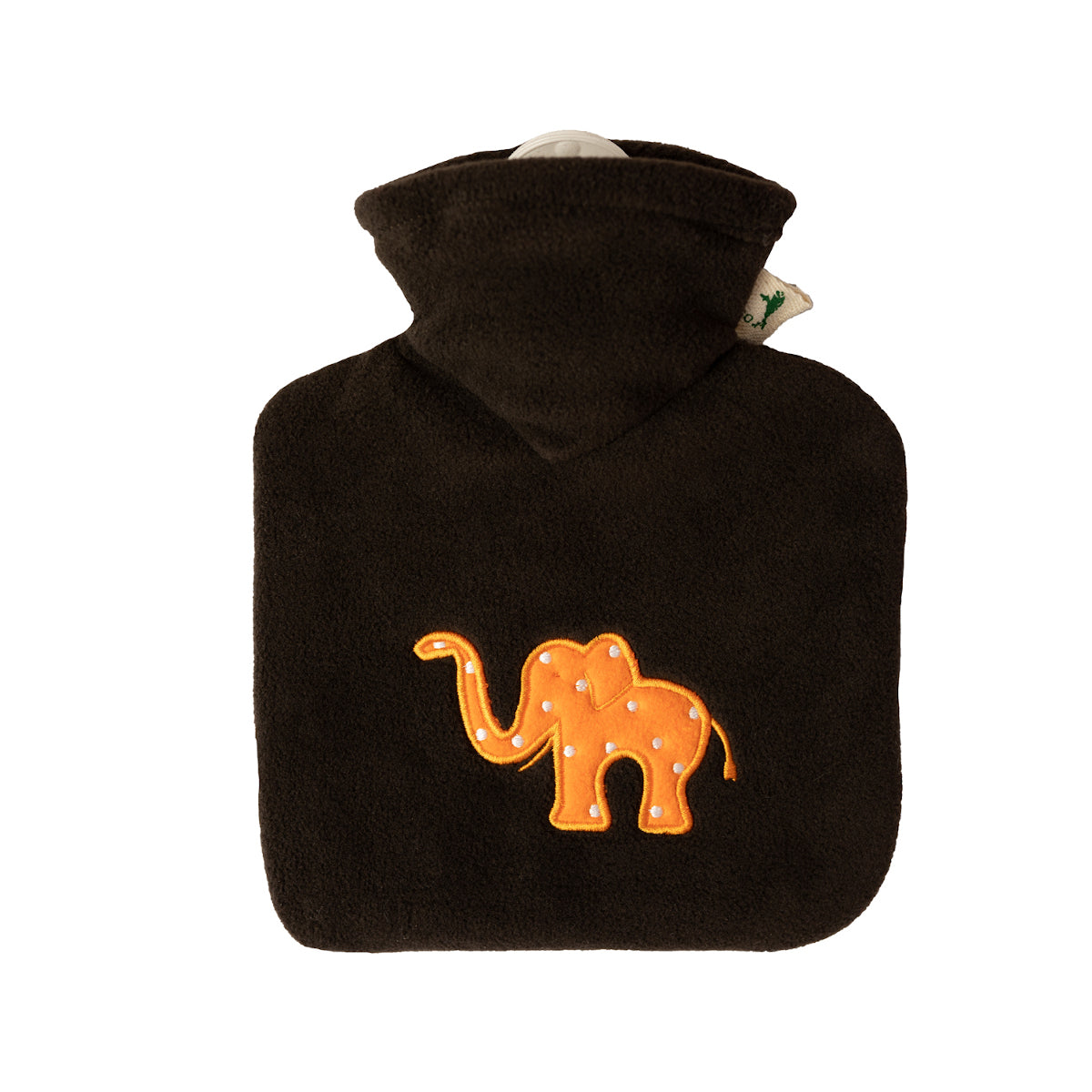 Kids Hot Water Bottle Classic with Cover, Fleece - Brown Elephant