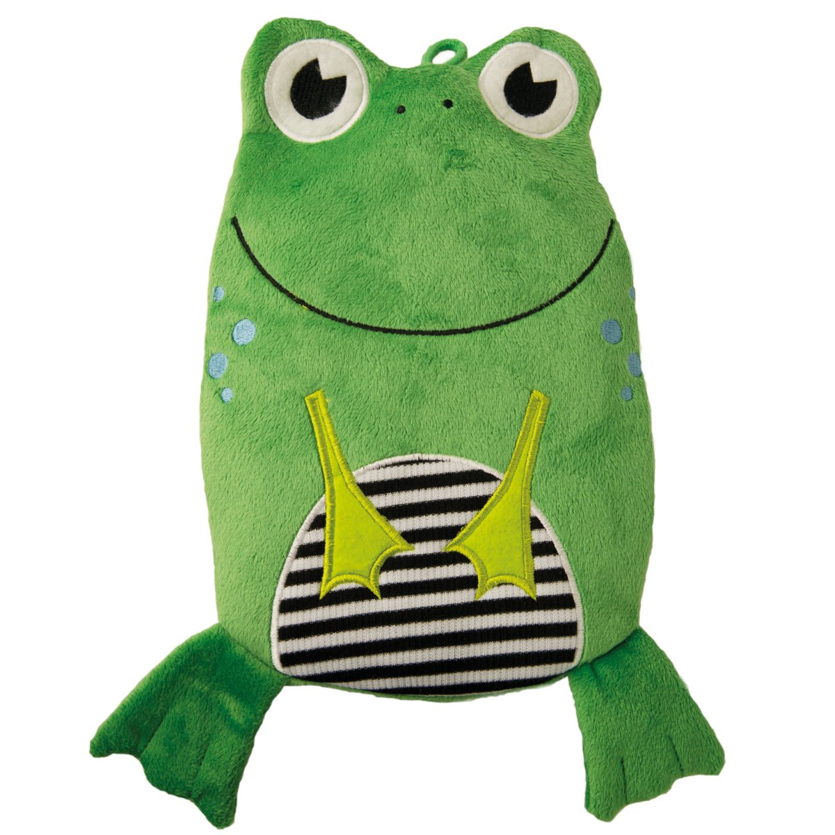 Kids Eco Hot Water Bottle Junior Comfort with Cover, Velour - Frog