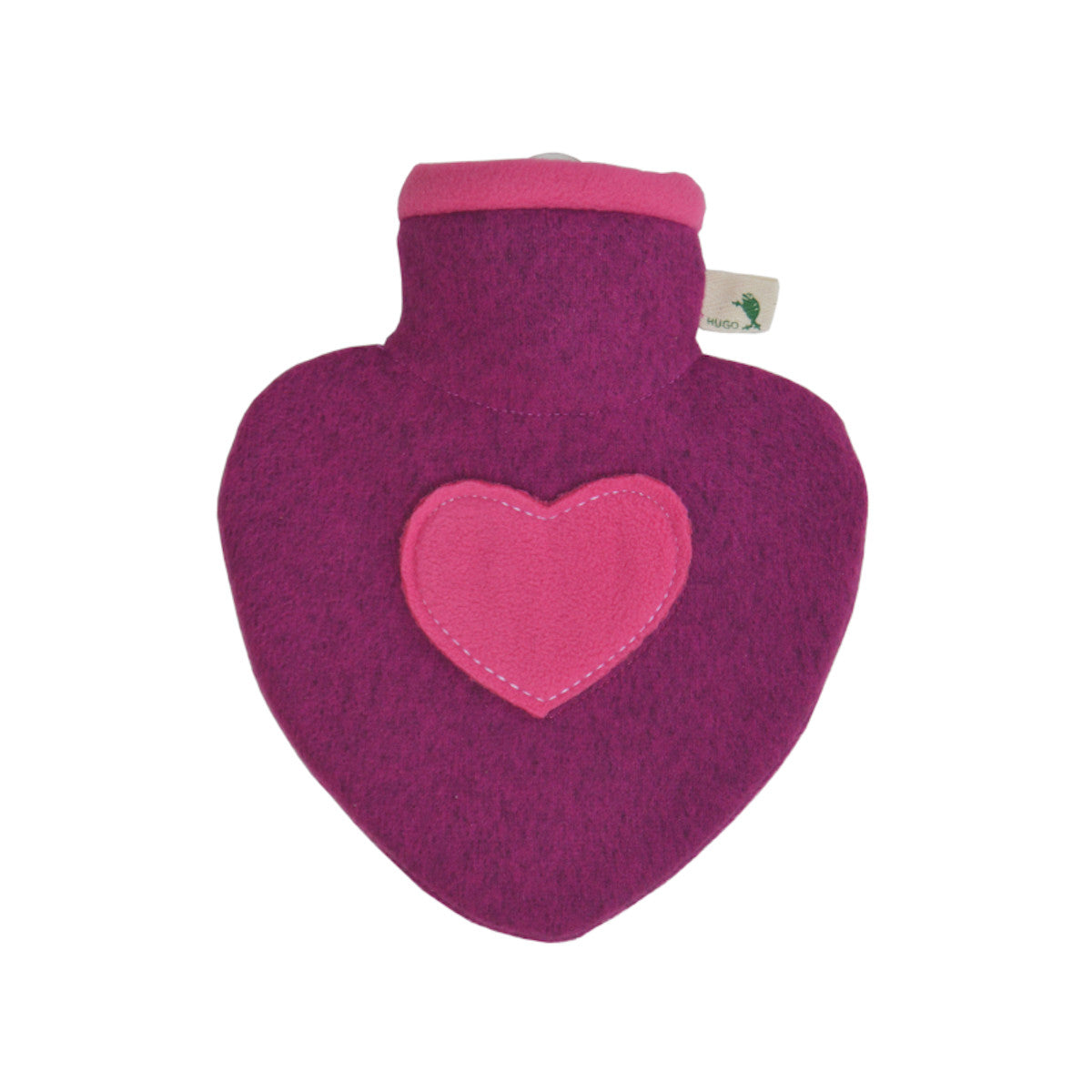 Hot Water Bottle Classic with Cover, Knitted - Raspberry