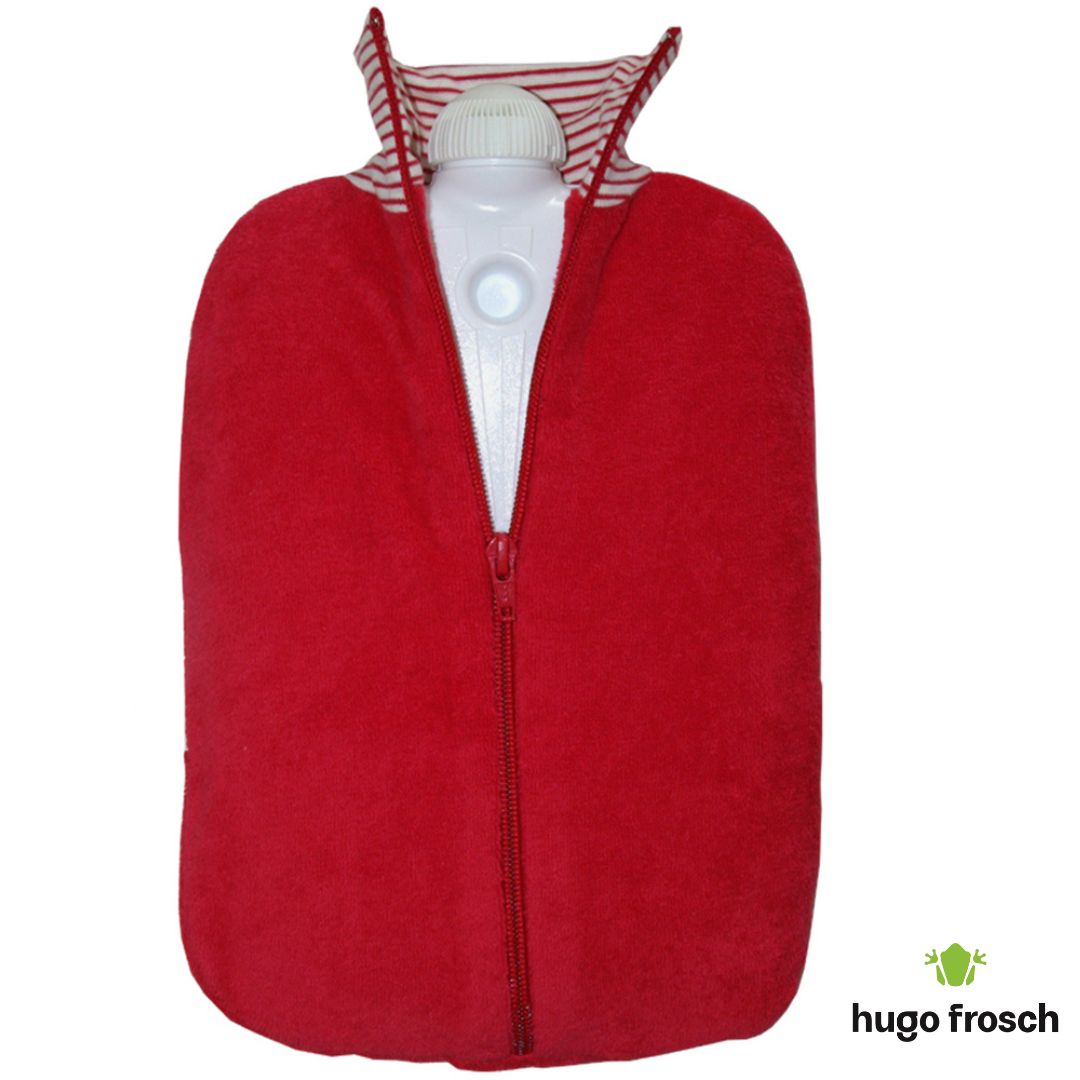 Eco Hot Water Bottle - Organic Cotton Cover - Cherry