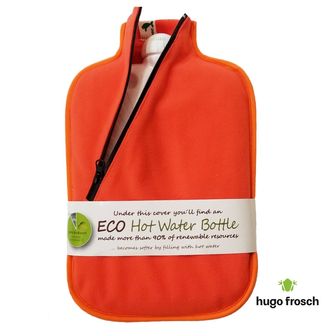 Hot Water Bottle Eco Comfort with Cover, Softshell - Orange