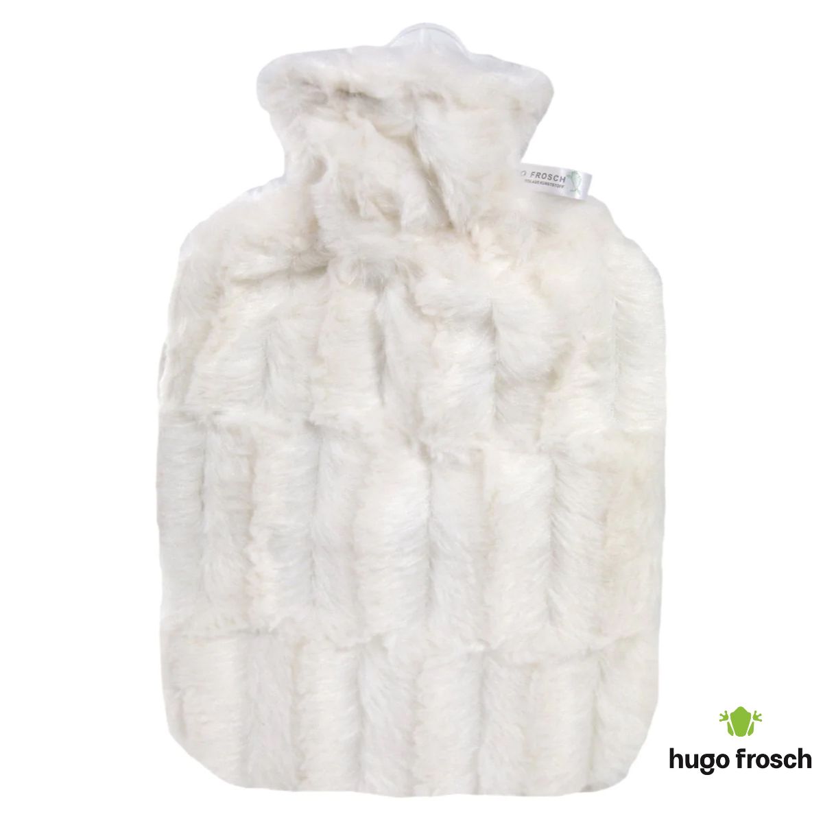 Hot Water Bottle Classic with Cover, Faux Fur - Cream