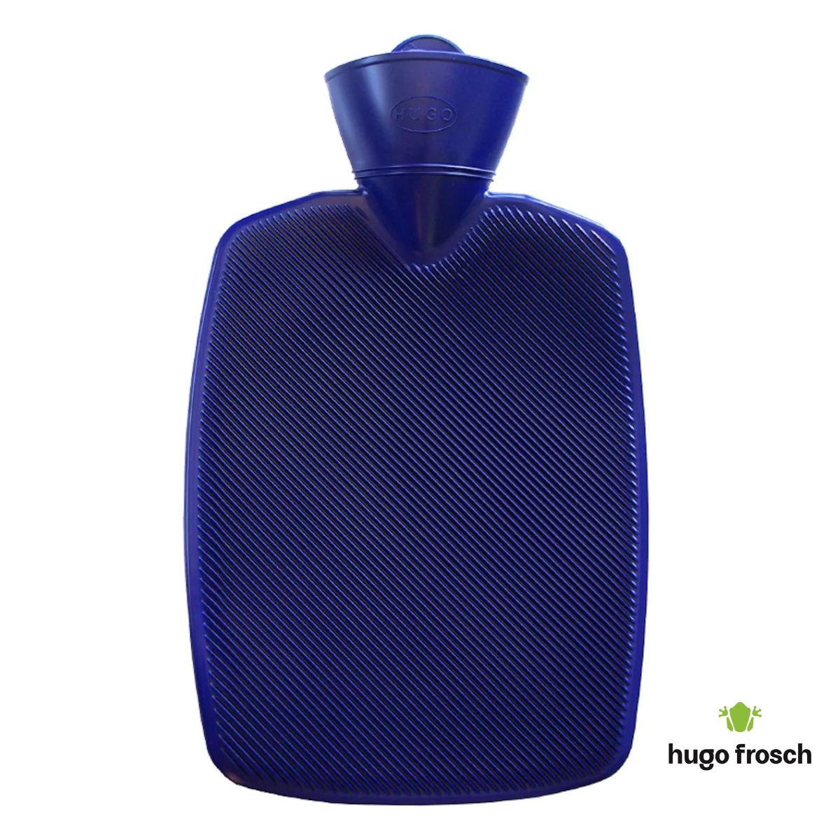 Hot Water Bottle Classic Hugo -Half Ribbed- Blue