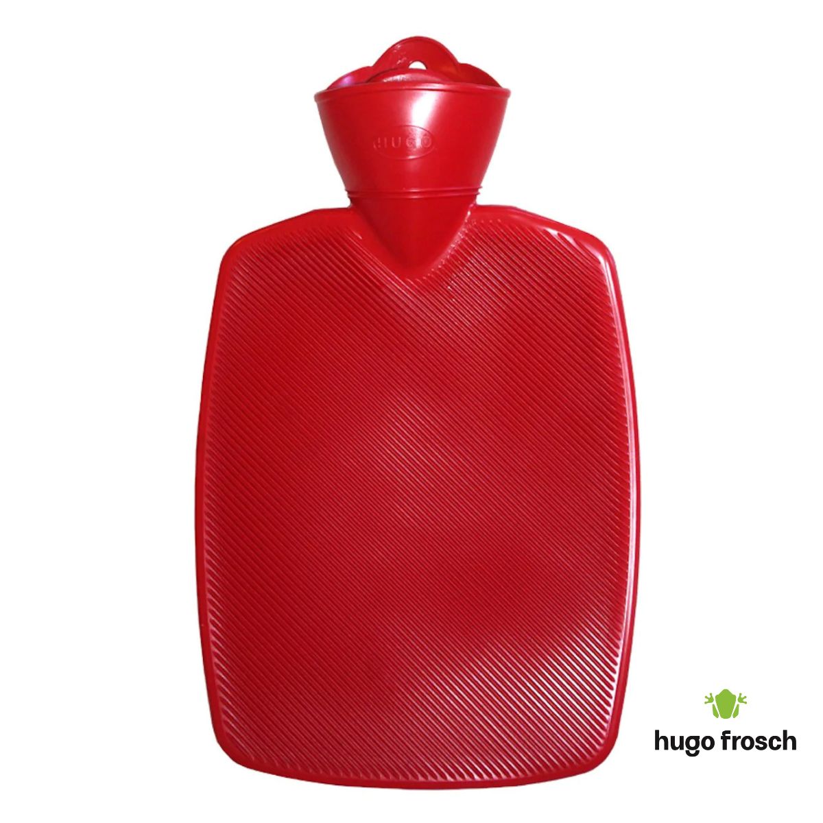 Hot Water Bottle Classic Hugo -Half Ribbed- Red