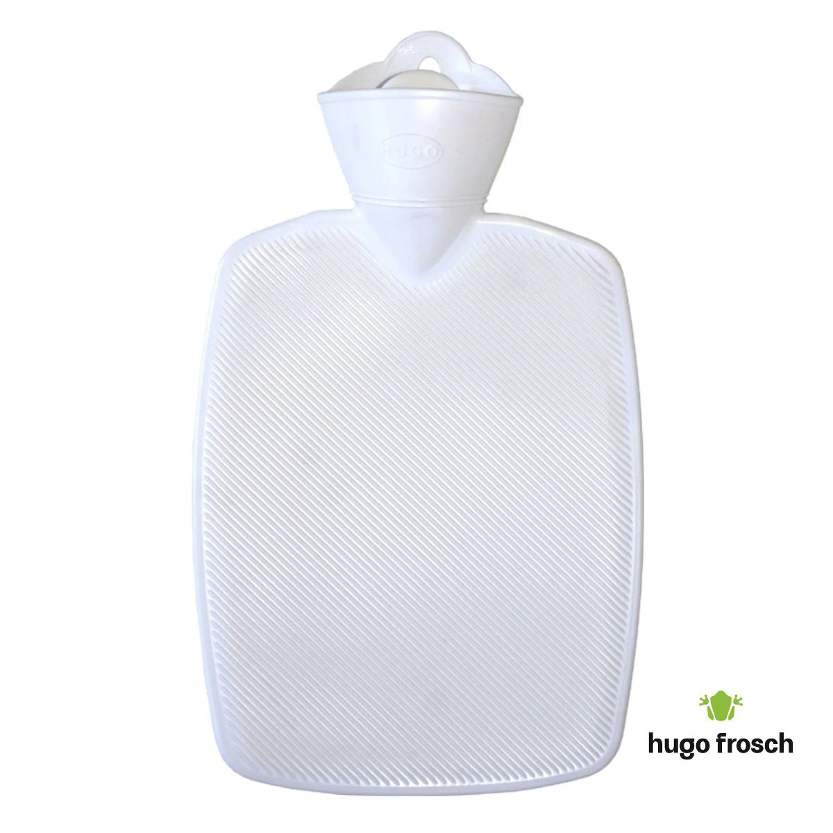 Hot Water Bottle Classic Hugo -Half Ribbed- White