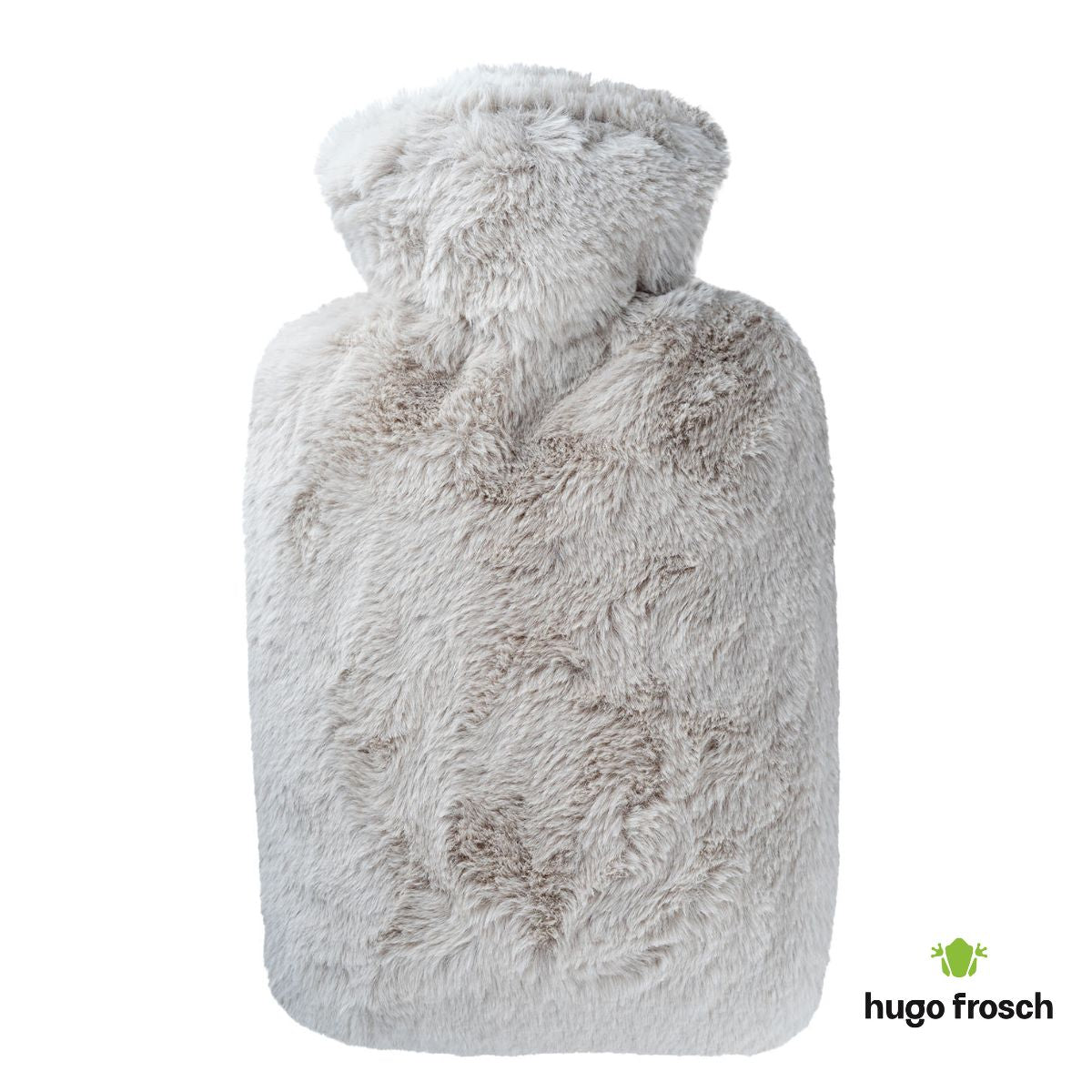 Hot Water Bottle Classic with Cover, Long Hair Faux Fur – Taupe