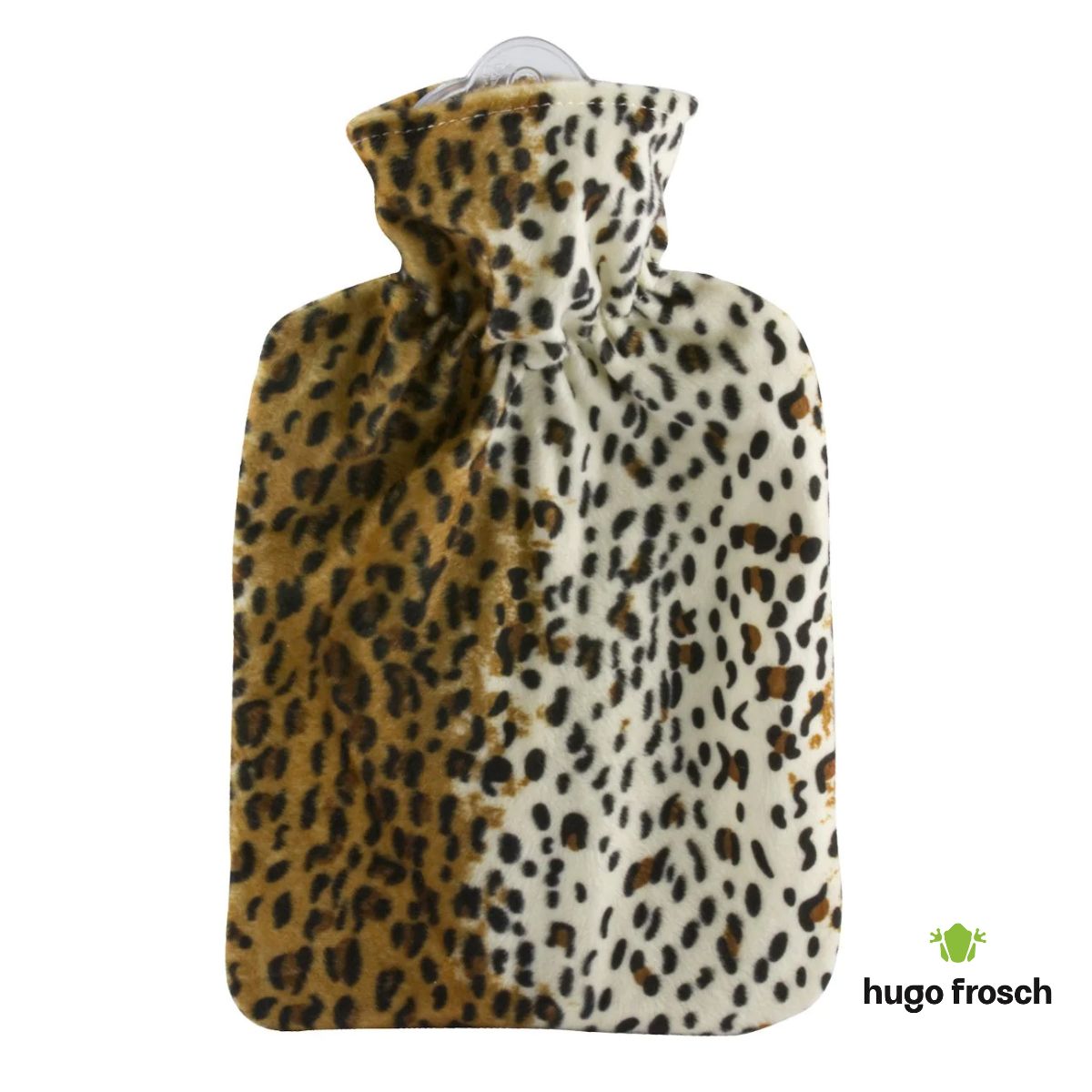 Hot Water Bottle Classic with Cover, Velour - Leopard