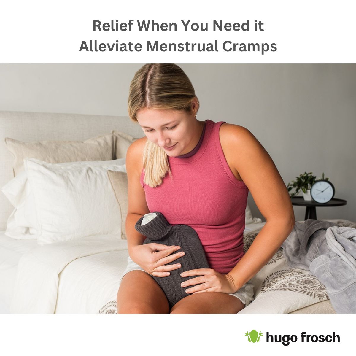 Hot Water Bottle with New Wool Cover, Handmade - Cross