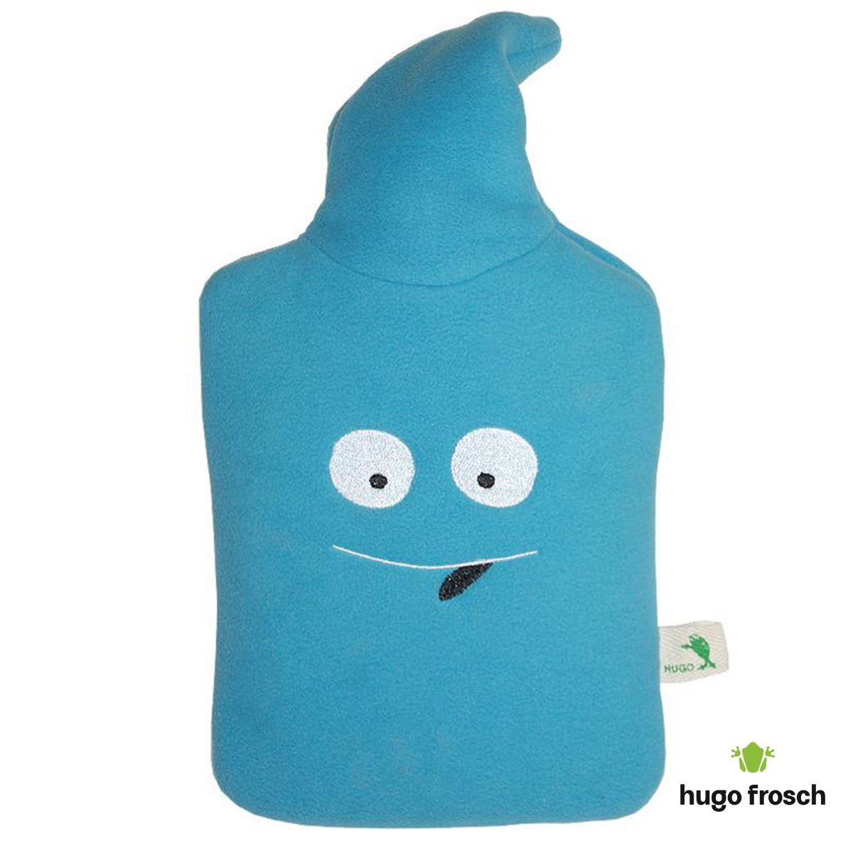 Kids Eco Hot Water Bottle Junior Comfort with Cover, Fleece - Smiley