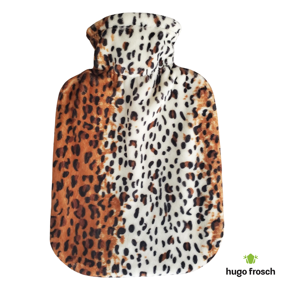 Hot Water Bottle Classic with Cover, Velour - Leopard