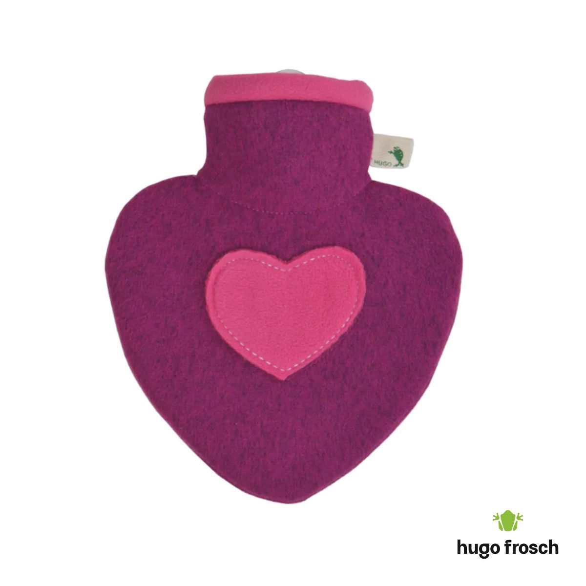 Hot Water Bottle Classic with Cover, Knitted - Raspberry