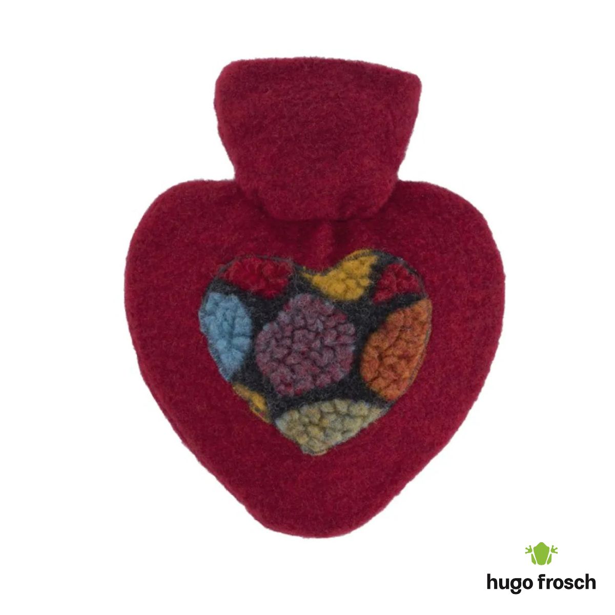 Hot Water Bottle Classic with Cover, Knit - Red Pon Pon