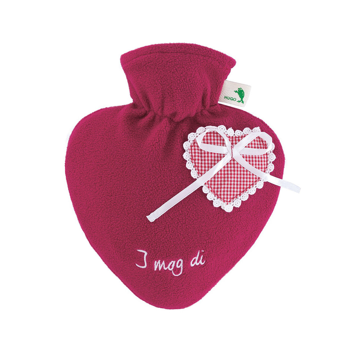 Hot Water Bottle Classic with Cover, Fleece - Red "I mog di"