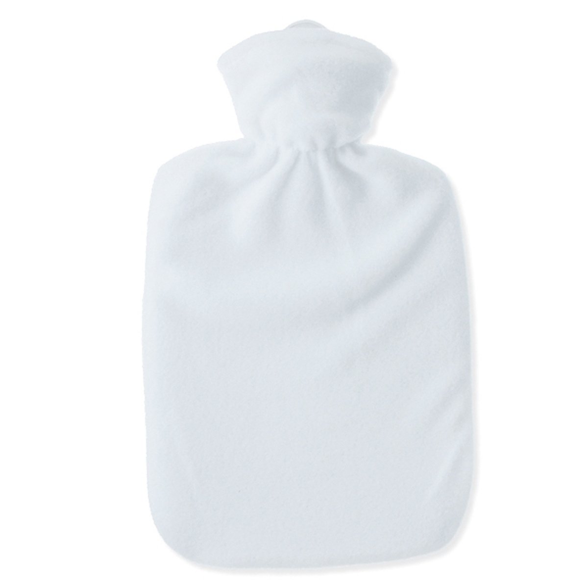 Hot Water Bottle Classic with Cover, Fleece - White