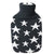 Hot Water Bottle Classic with Cover, Knitted - Stars Black & White