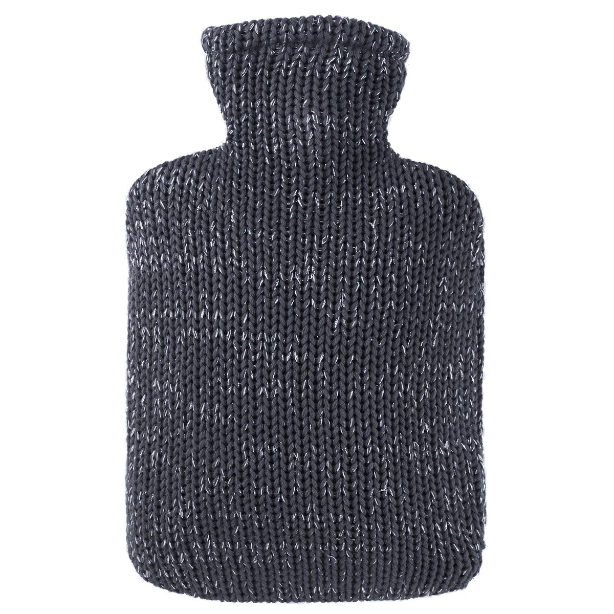 Hot Water Bottle Classic with Cover, Knitted Lurex - Anthrazite