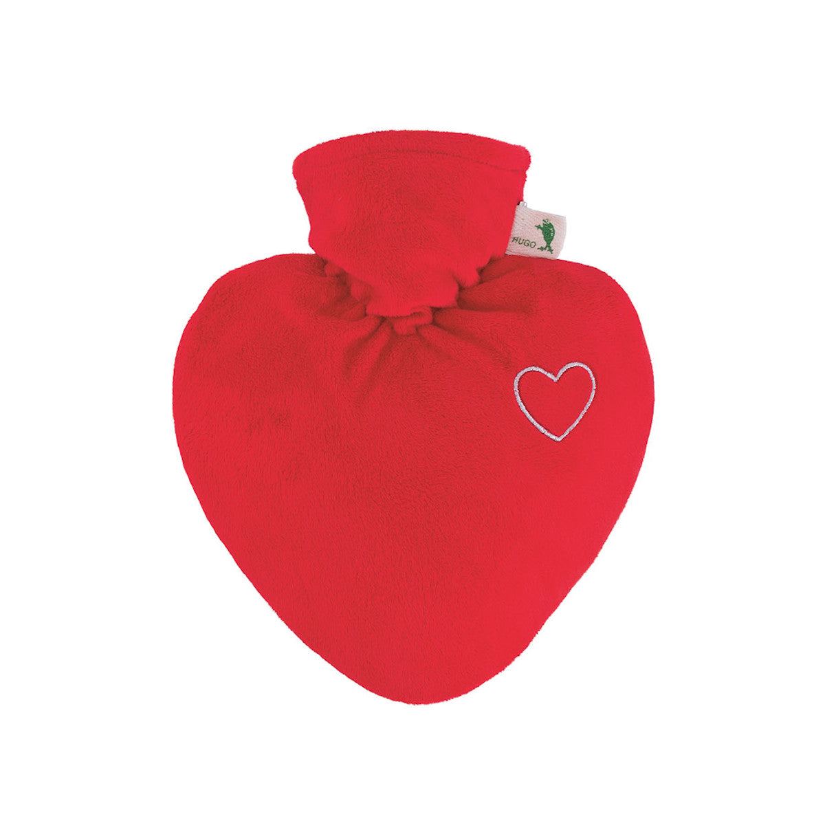 Hot Water Bottle Classic with Cover, Velour - Red Heart