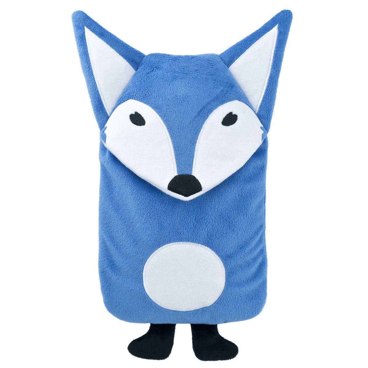 Kids Eco Hot Water Bottle Junior Comfort with Cover, Velour - Mrs. Fox Blue