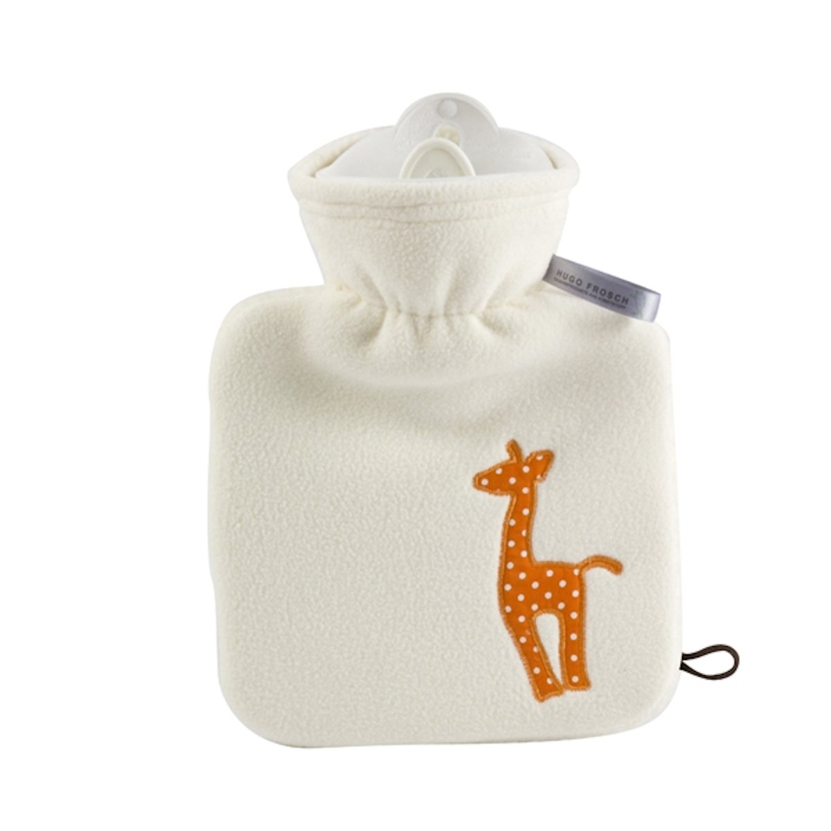 Kids Hot Water Bottle Classic with Cover, Fleece - White Giraffe